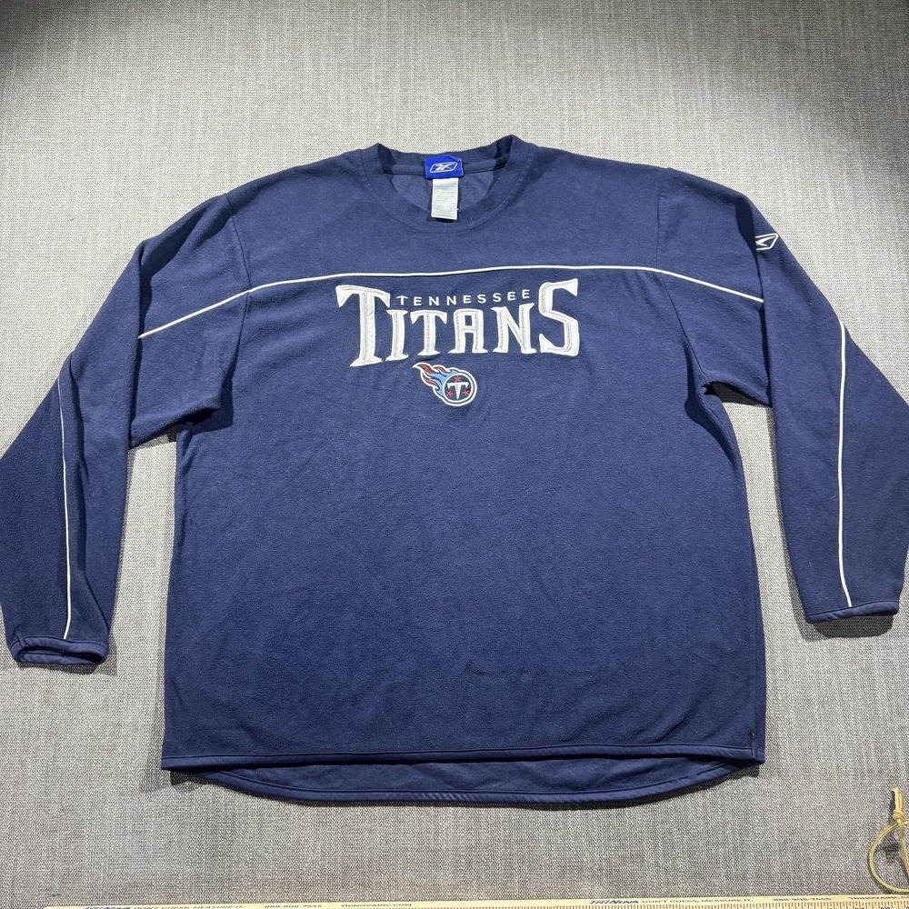 Tennessee Titans Sweatshirt Mens XL Blue NFL Football Reebok Fleece Pullover